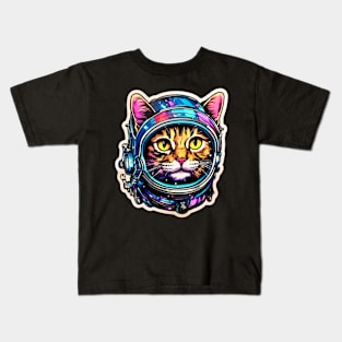 Cat Space Astronaut Kitten Space Cat Lover Kids T-Shirt